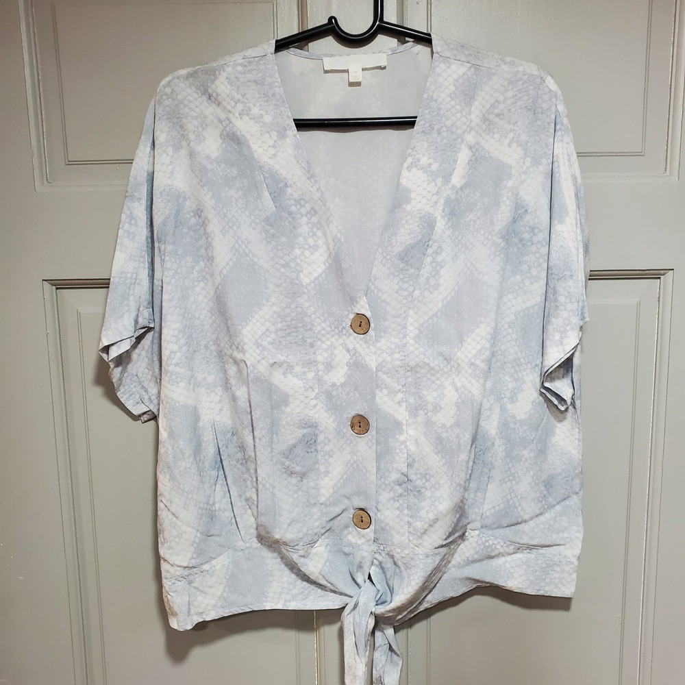 Adyson parker Women Cropped Top Tie Front Boxy old money‎ coastal cottagecore M